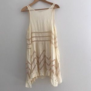 Free People Voile and Lace Trapeze Slip in tea